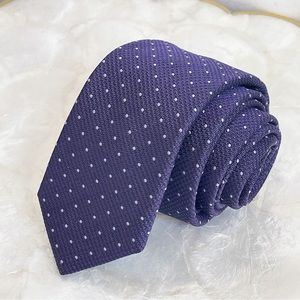 Harry Rosen Purple Polkadot Mens Designer Silk Ti… - image 1